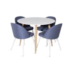 Matgrupp Basic Home Pelle Runt Matbord 100 cm med 4 Sedavi Matstol