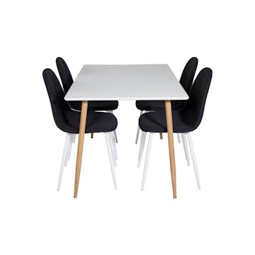 Matgrupp Basic Home Pontus Rektangulärt Matbord 120 cm med 4 Ypas Matstol