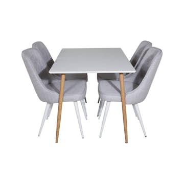 Matgrupp Basic Home Pontus Rektangulärt Matbord 120 cm med 4 Valera Matstol