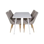 Matgrupp Basic Home Ypas Rektangulärt Matbord 120 cm med 4 Ludvig Stolar