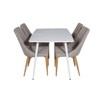 Matgrupp Basic Home Ypas Rektangulärt Matbord 120 cm med 4 Ludvig Stolar