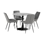 Matgrupp Basic Home Caitly Runt Matbord 100 cm med 4 Hennebyn Matstol