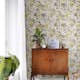Tapet ESTAhome Blommor Ockra/Beige