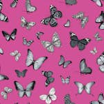 Tapet ESTAhome Fjärilar Svart/Rosa