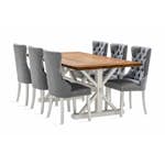 Matgrupp Bloomington Lyon Rektangulärt Matbord 200-290 cm Förlängningsbartt med 6 Bergviken Matstol