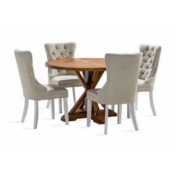 Matgrupp Bloomington Lyon Runt Matbord 120 cm med 4 Bergviken Matstol