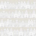 Tapet ESTAhome Tecknade Kanalhus i Amsterdam Ljusgrå