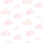 Tapet ESTAhome Stämplade Moln Ljusrosa/Vit