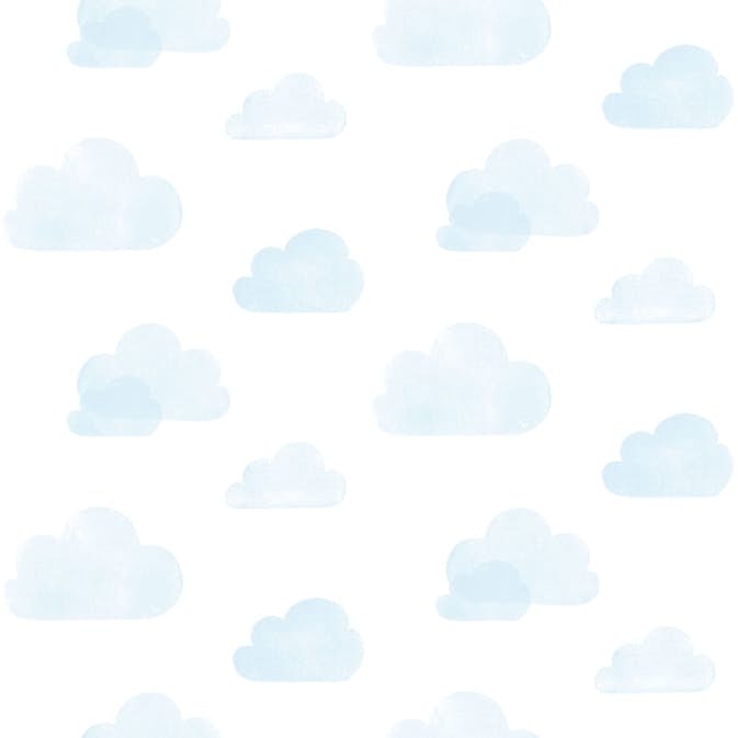 Tapet ESTAhome Stämplade Moln Ljusblå/Vit