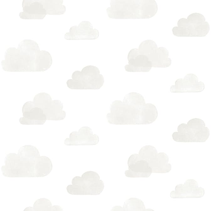 Tapet ESTAhome Små Moln Ljusgrå/Vit