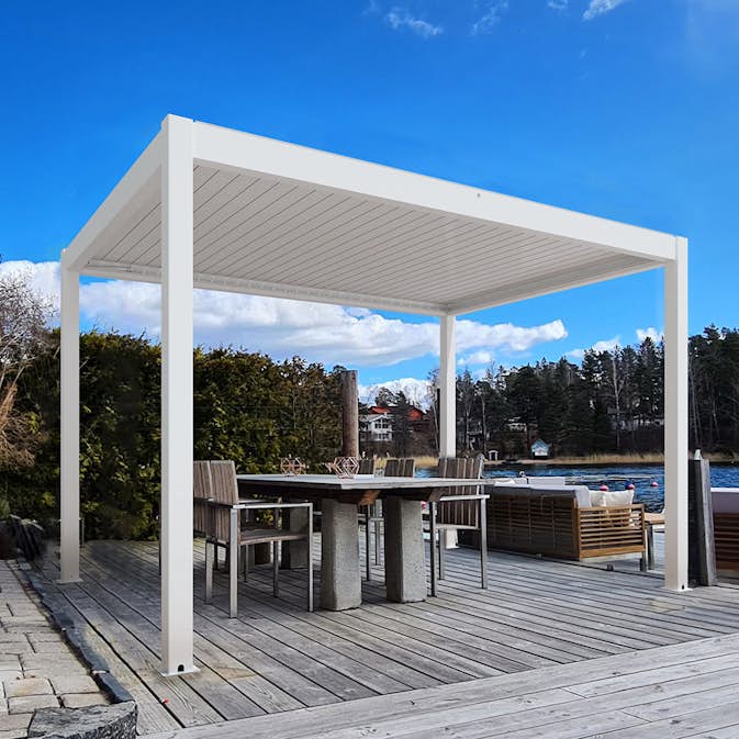 Pergola Metalcraft Motordrivet lamelltak 3x4 m LED