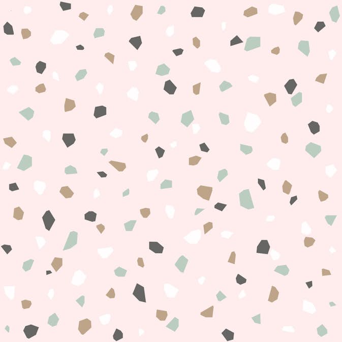 Tapet ESTAhome Terrazzo Rosa Vit/Mintgrön