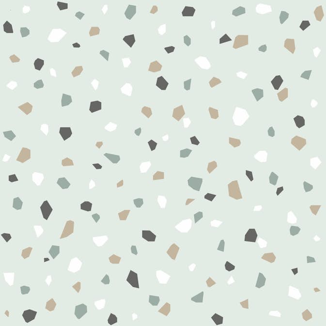 Tapet ESTAhome Terrazzo Mintgrön Vit/Grå