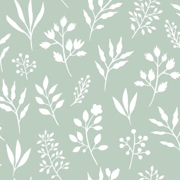 Tapet ESTAhome Blommönster i Skandinavisk Stil Mintgrön/Vit