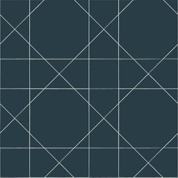 Tapet ESTAhome Grafiska Linjer Mörkblå