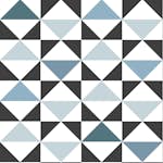 Tapet ESTAhome Grafiska Trianglar Vit Svart Vintageblå/Ljusblå
