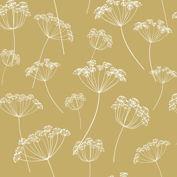 Tapet ESTAhome Blomflock Ockra/Vit