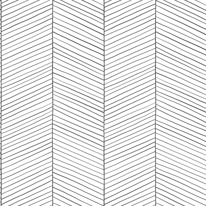 Tapet ESTAhome Fiskbensmönster Svart/Vit