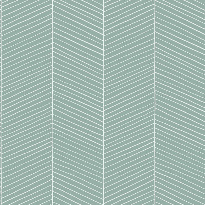 Tapet ESTAhome Fiskbensmönster Grå Mintgrön