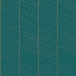 Tapet ESTAhome Fiskbensmönster Smaragdgrön/Guld