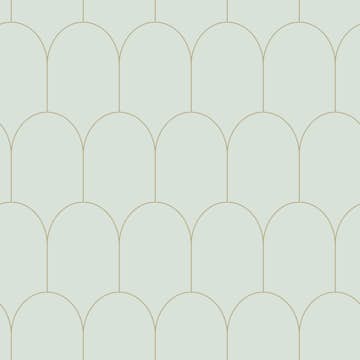 Tapet ESTAhome Art Deco Mintgrön/Guld