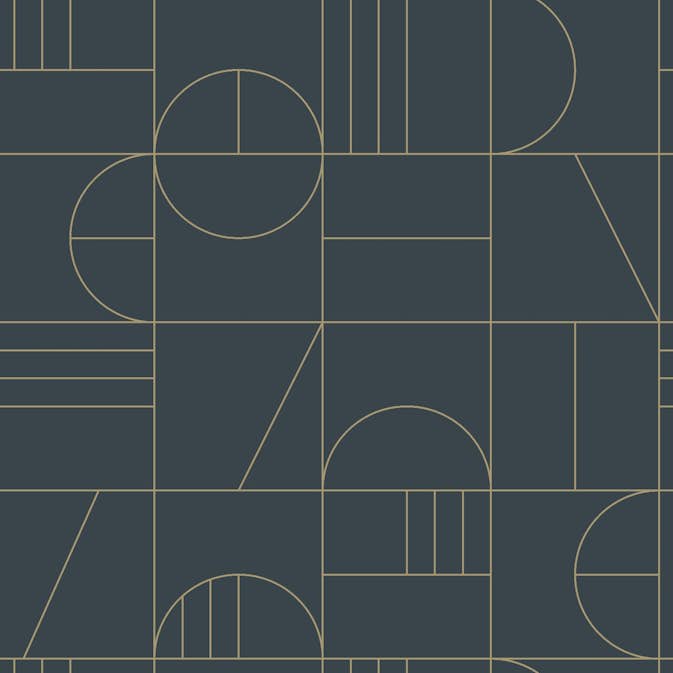 Tapet ESTAhome Art Deco Mörkblå/Guld EW139210