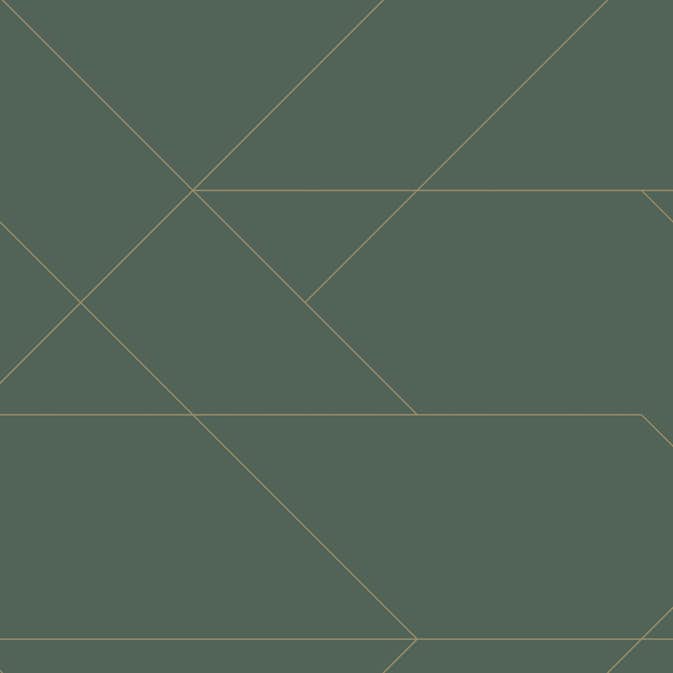 Tapet ESTAhome Grafiska Linjer Mörkgrön/Guld