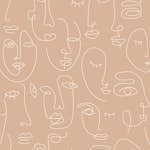 Tapet ESTAhome Ansikten Persikofärgat/Vit