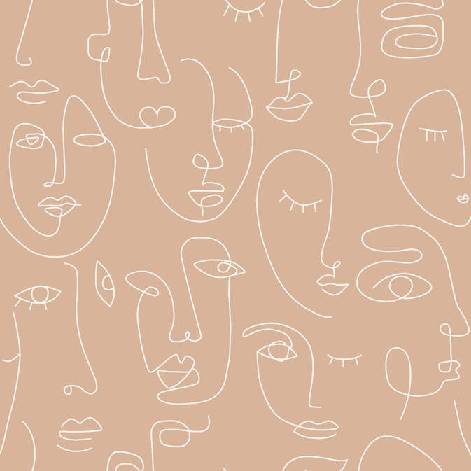 Tapet ESTAhome Ansikten Persikofärgat/Vit