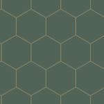Tapet ESTAhome Vaxkakemotiv Mörkgrön/Guld