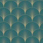 Tapet ESTAhome Art Deco Blå/Guld