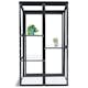 Växthus Metalcraft Svart Rektangulär Odlingsvitrin mot Vägg med Säkerhetsglas, 91x51x157 cm