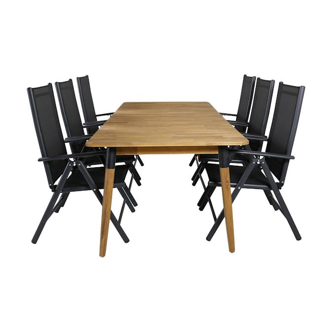Matgrupp Venture Home Julian Matgrupp Utomhus 210cm med 6 Break Positionsstolar
