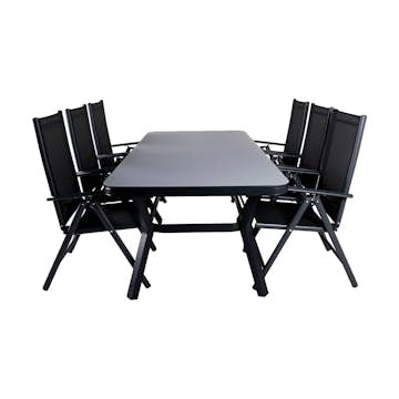 Matgrupp Venture Home Virya Matgrupp Utomhus 200cm med 6 Break Positionsstolar