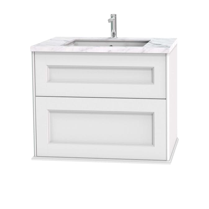 Tvättställsskåp Miller Badrum Kensington 80 med Lådor Vägghängd för Bänkskiva