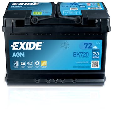Batteri Exide Start-Stop AGM EK720 72 Ah