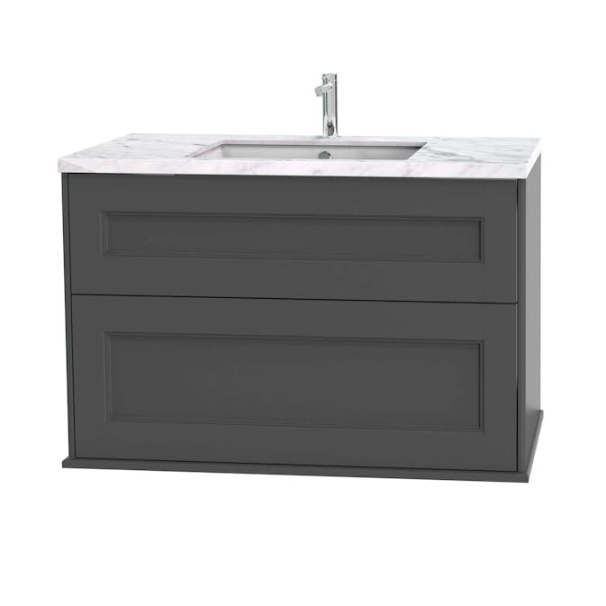 Tvättställsskåp Miller Badrum Kensington 100 med Lådor Vägghängd för Bänkskiva