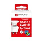 Reseadapter Skross Combo World till Sydafrika + Europa Jordad - Global Anslutning