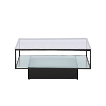 Soffbord furniture/fashion Maglehem Svart Vardagsrumsbord i Glas/Stål 90x90cm