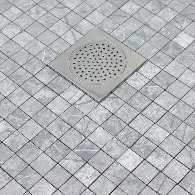 Mosaik Tenfors Stockholm Aras Light grey Blank 5x5 cm