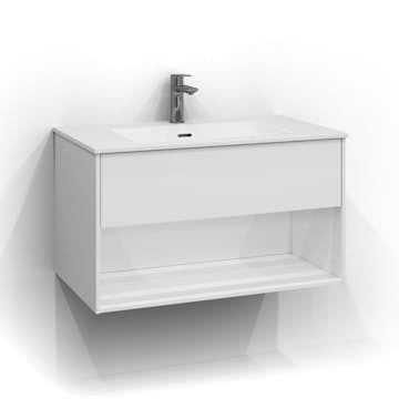 Tvättställsskåp Svedbergs Epos 80x45 1 Låda och Öppen Förvaring