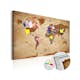 Anslagstavla Arkiio World Map Brown Elegance