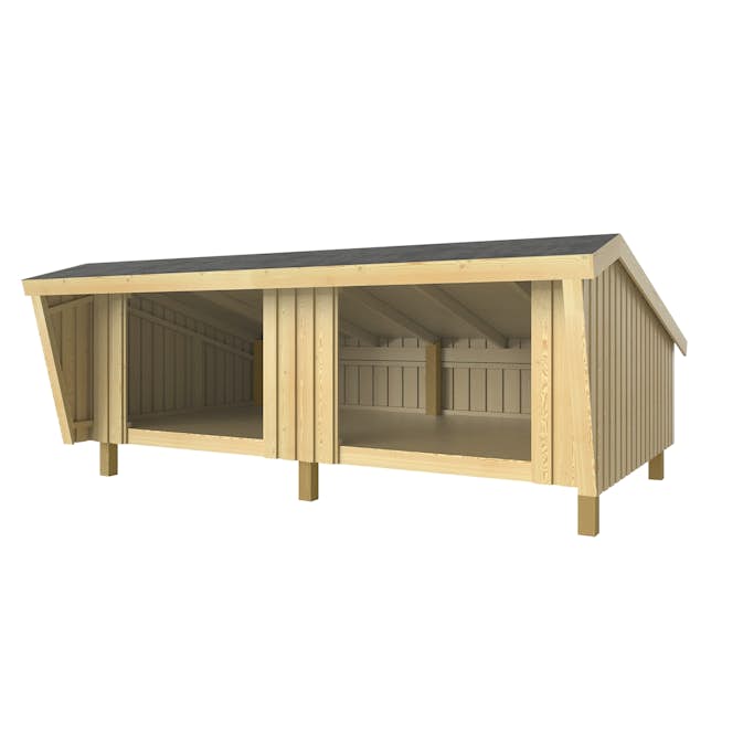 Shelter dubbelt inkl. takpapp - 379x291x170/107