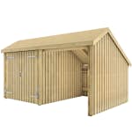 Multi Trädgårdshus 10,5 m² - 2 moduler med dubbeldörr och öppen framsida