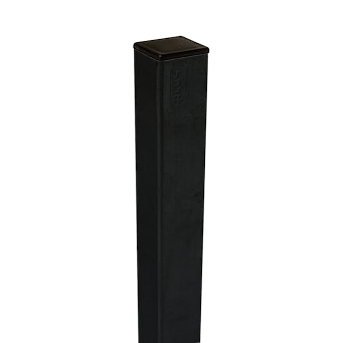 Stålstolpe 4,5x4,5x186 cm - till nedgrävning - inkl. 1 st. stolphatt