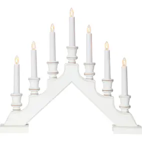 Adventsljusstake Star Trading Sara 154-38 7-Armad Vit Trä