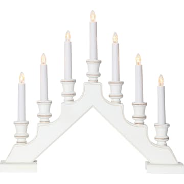 Adventsljusstake Star Trading Sara 154-38 7-Armad Vit Trä