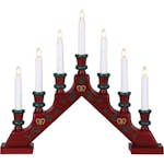Adventsljusstake Star Trading Sara 154-55 7-Armad Röd Trä