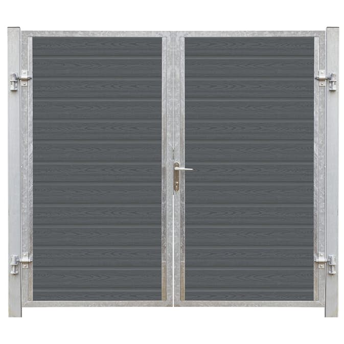 Artura Dubbelgrind Högervänd 197×175 cm + 16 cm stålstolpar