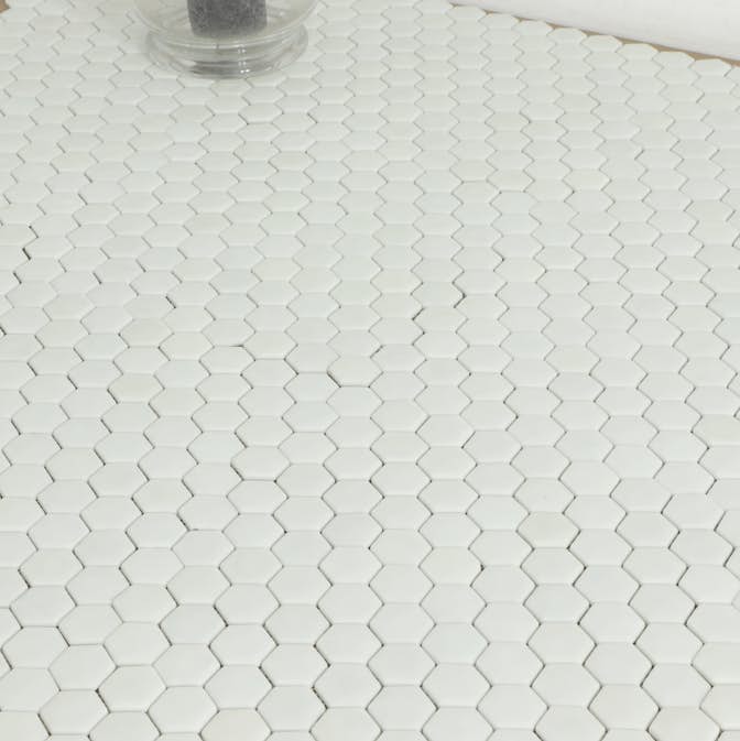 Mosaik Tenfors Vasa Hexagon Vit 3,5x3,2 cm